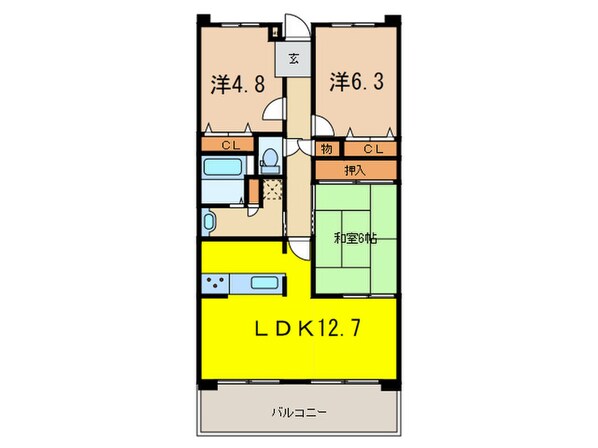 白鷹香櫨園マンションの物件間取画像